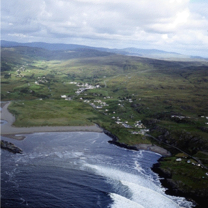 Aerial view of Glencolumbkille.