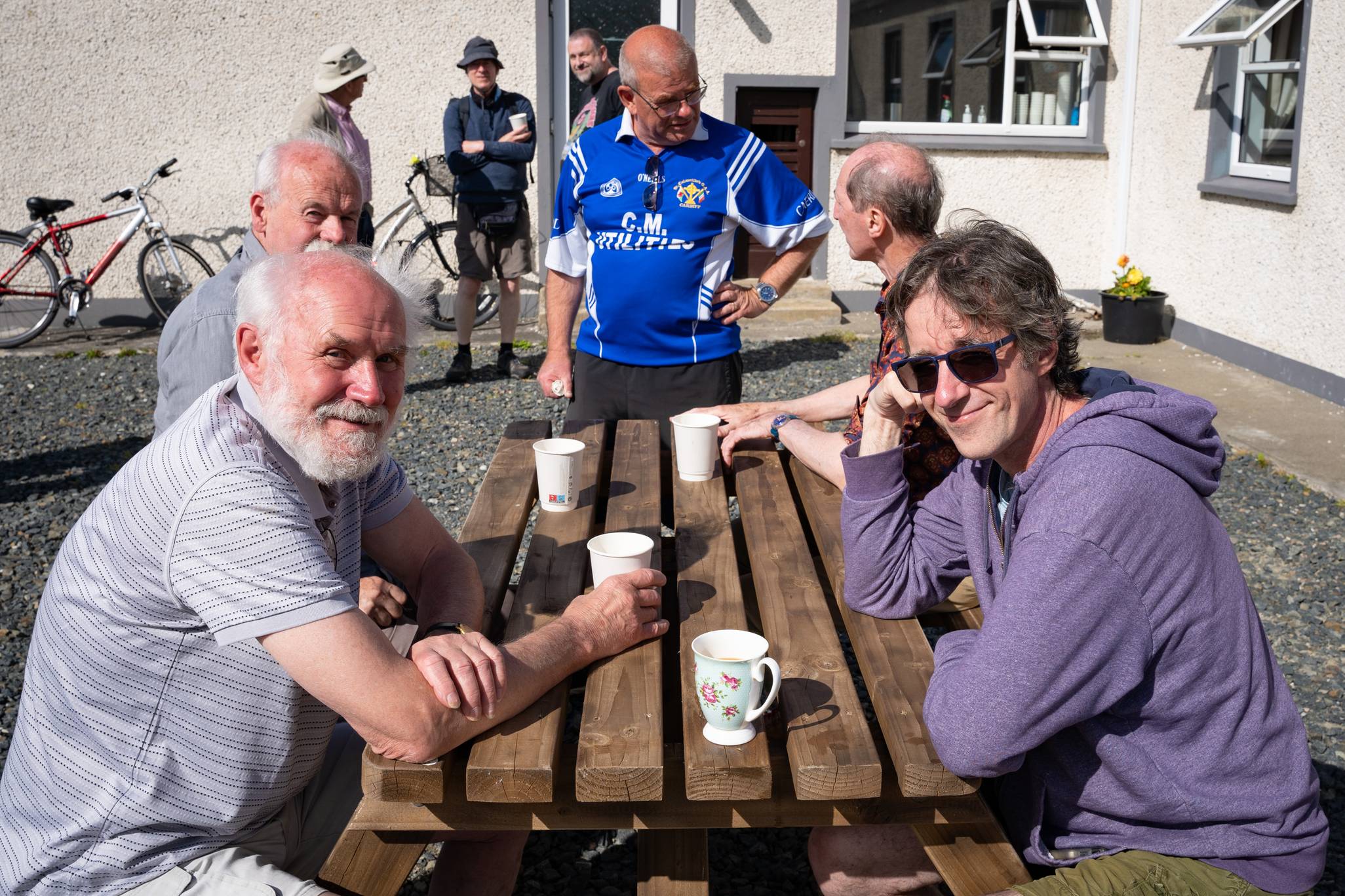 Chatting at the tea break