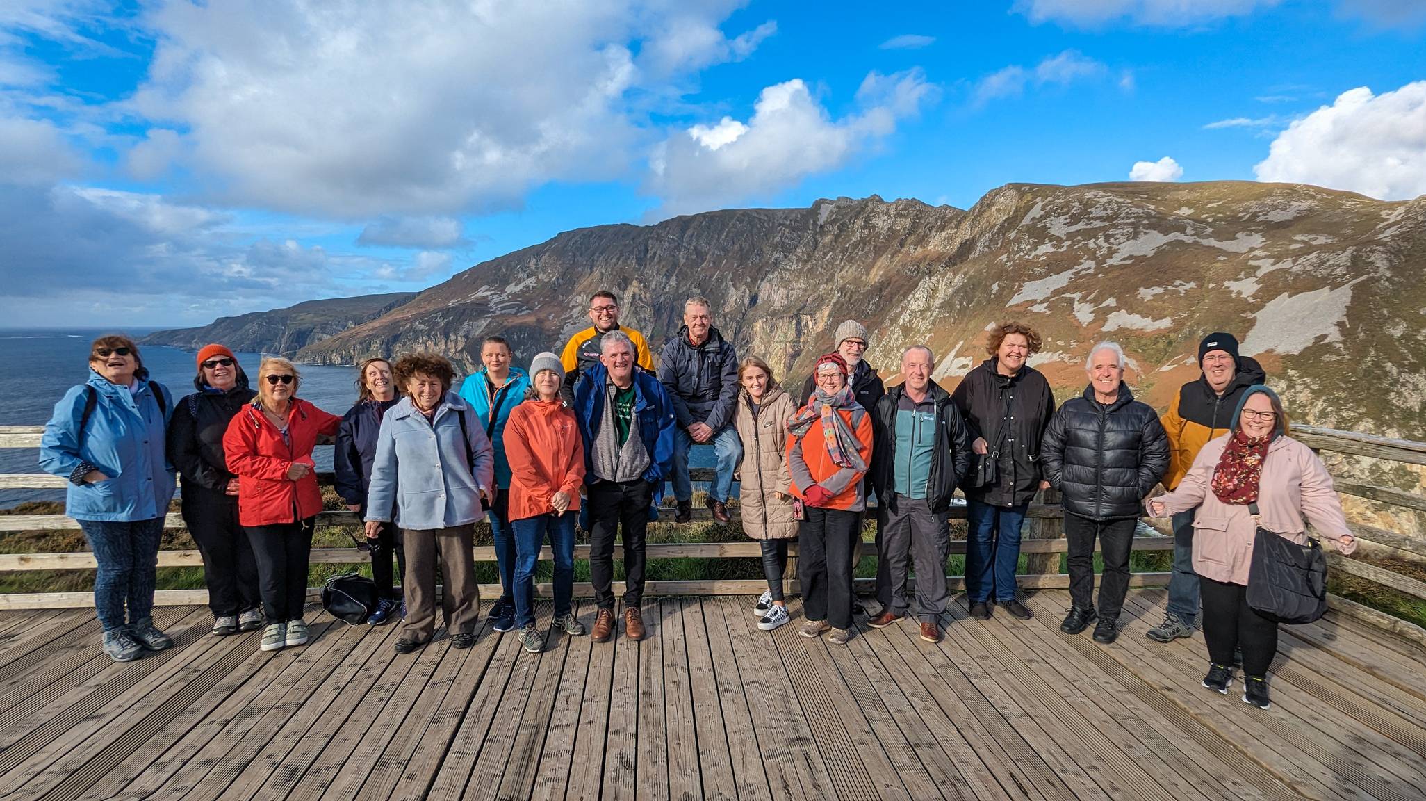 Irish language leanrers from Ionad Uíbh Eachach, Belfast, visit Sliabh Liag