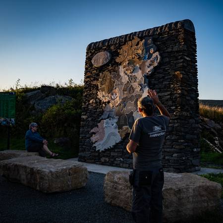 Stone map Clocha na hÉireann opposite the Folk Museum, Gleann Cholm Cille