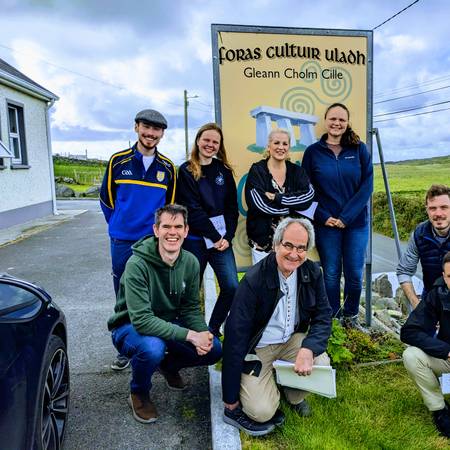 An Irish language class outside Oideas Gael